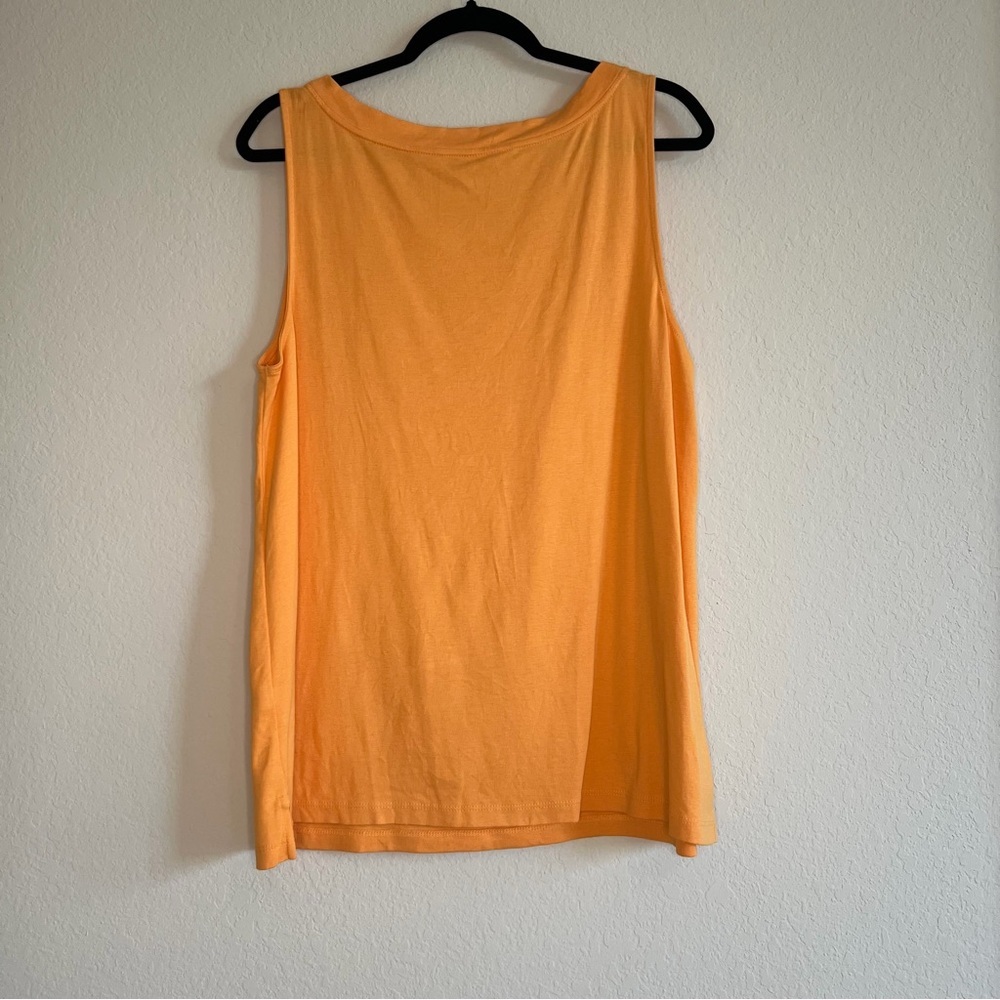 2/$30 J. Jill 100% Perfect Pima Cotton Soft Stylish Vibrant Orange Tank Top - Picture 5 of 9